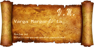 Varga Margaréta névjegykártya